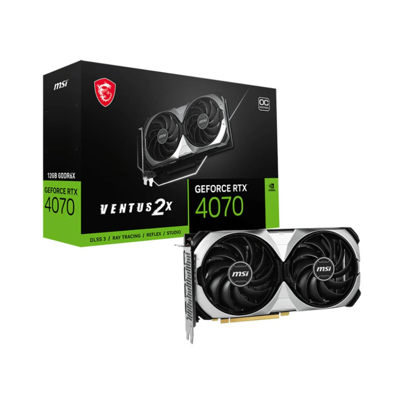 MSI GeForce RTX 4070 Ventus 2X 12G OC GDDR6 Graphics Card - كرت الشاشة